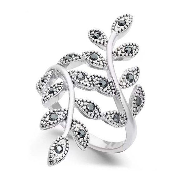 New INC INTERNATIONAL CONCEPTS Crystal Leaf Wrap Ring - Picture 1 of 4